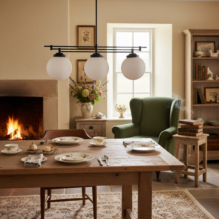 Glorica Glass Frosted Globe Pendant Light - Art Deco Hanging Light for Home