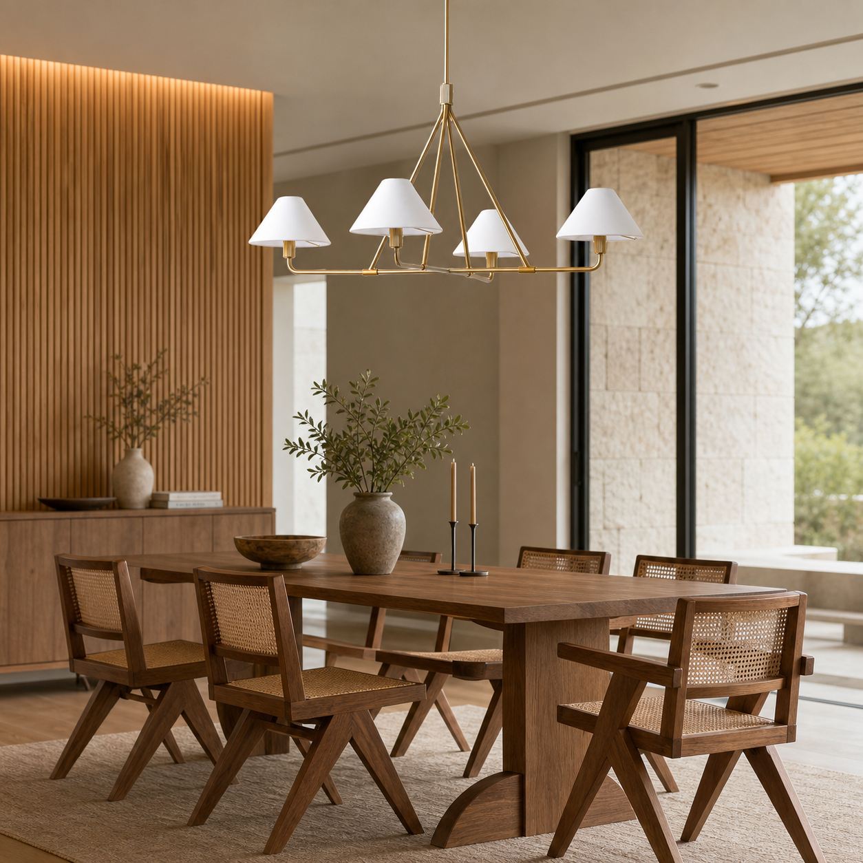 Diora Pendant Light -  Modern Metal Fixture with Linen Shades