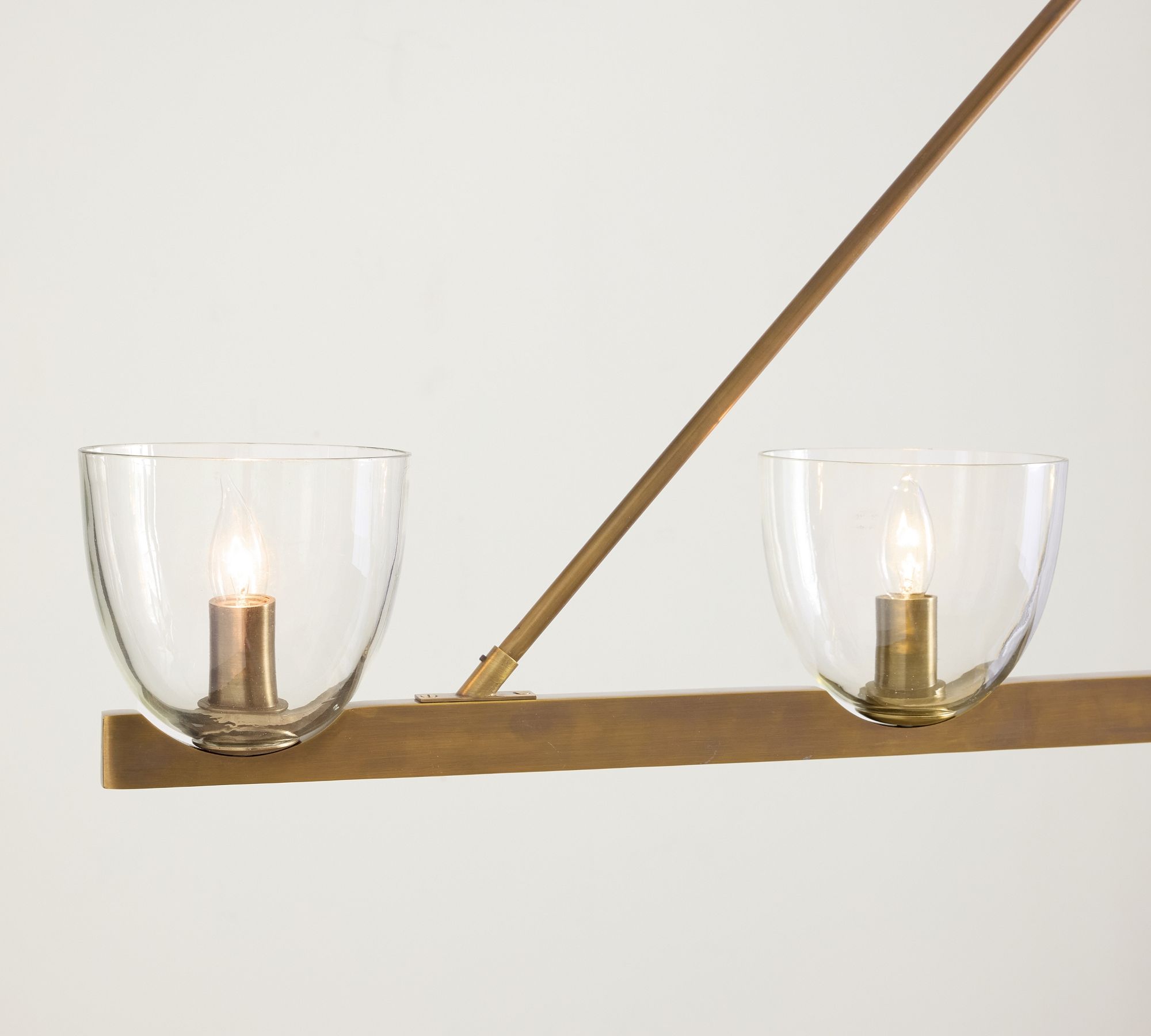 Auria Hand-blown Glass Metal Chandelier - Contemporary Brass Design