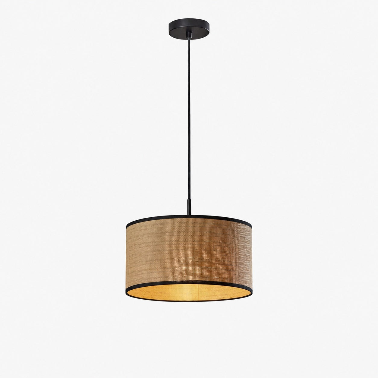 Dumora Fabric Drum Shade Pendant Light - Linen Design Hanging Light
