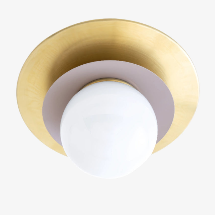 Artivo Layered Brass Globe Light – Versatile Opal Glass Ceiling or Wall Sconce for Stylish Spaces