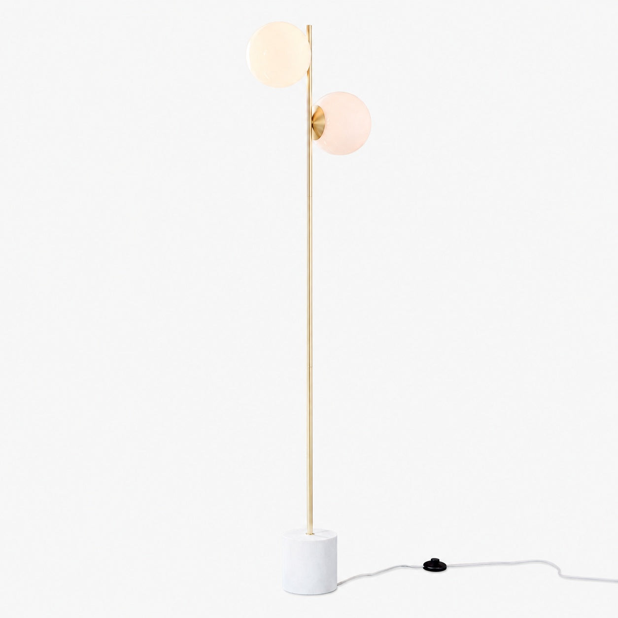 Alessora Sphere Stem Floor Lamp – Metal Frame Marble Base Elegant Lighting