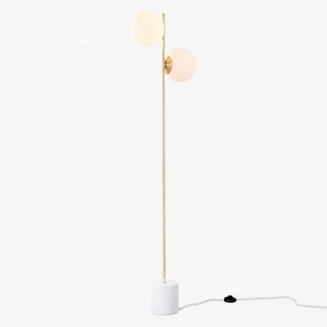 Alessora Sphere Stem Floor Lamp – Metal Frame Marble Base Elegant Lighting