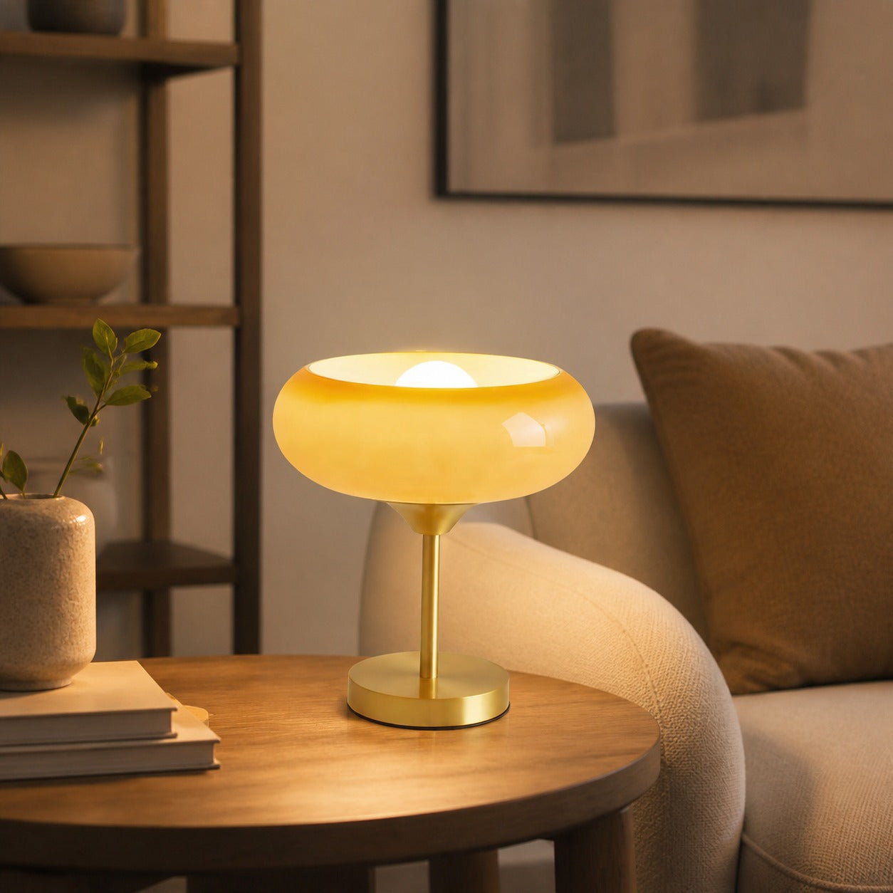 Egg Tart Glass Table Lamp