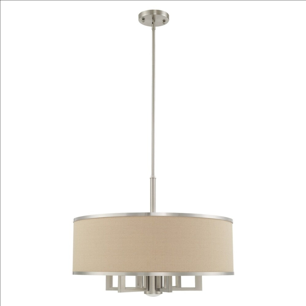 Large Drum Shade Fabric Chandelier For Dining Room