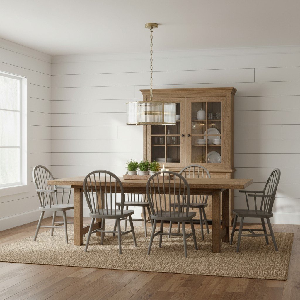 RibGlow Ribbed Glass Pendant Light - Antique Style Pendant Light for Dining Room