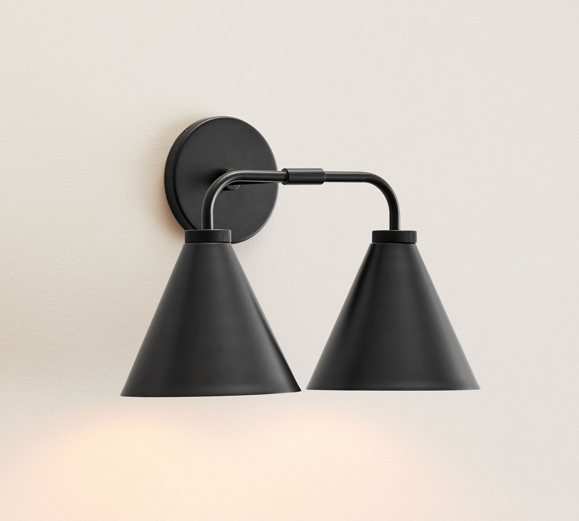 Korvi Iron Tapered Sconce Light - Wall Fixture in Black or Brass