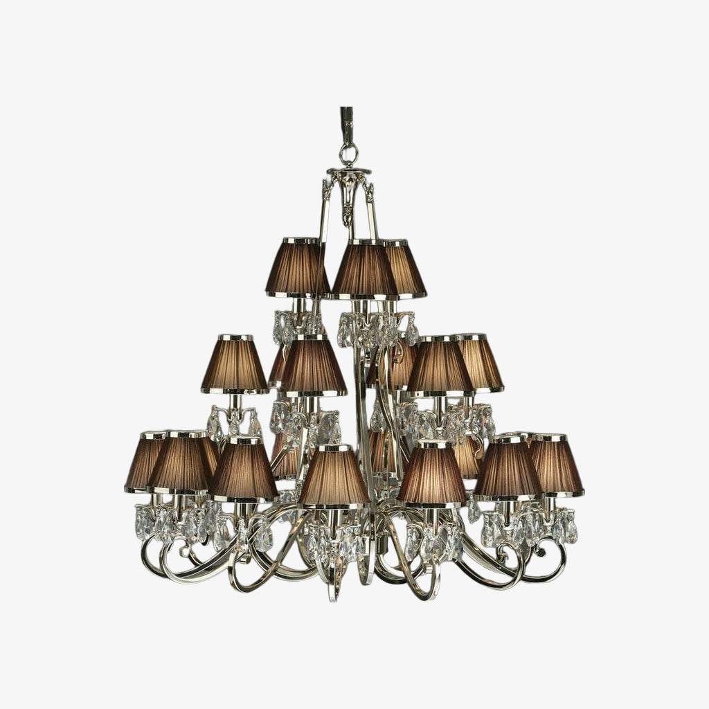 Talonis Multi-light Fabric Chandelier - Elegant Metal Curved Arms for Dining and Living