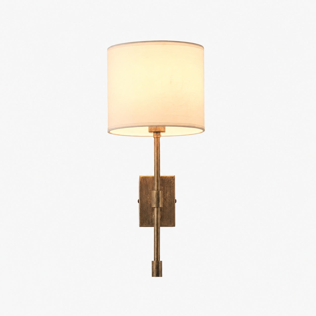 Atticus Fabric Shade Wall Sconce - Modern Brass Wall Light for Bedroom and Hallway