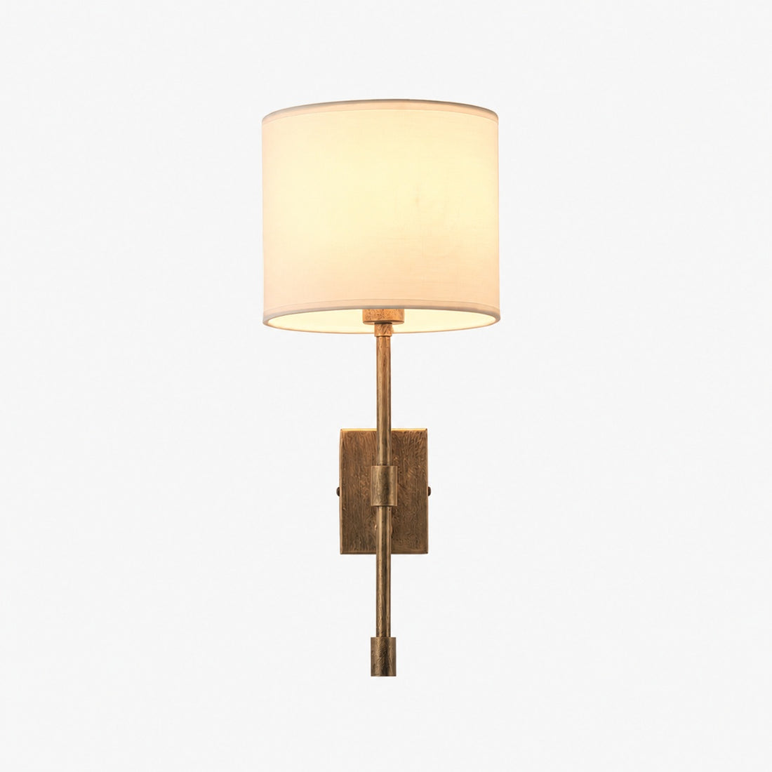 Atticus Fabric Shade Wall Sconce - Modern Brass Wall Light for Bedroom and Hallway