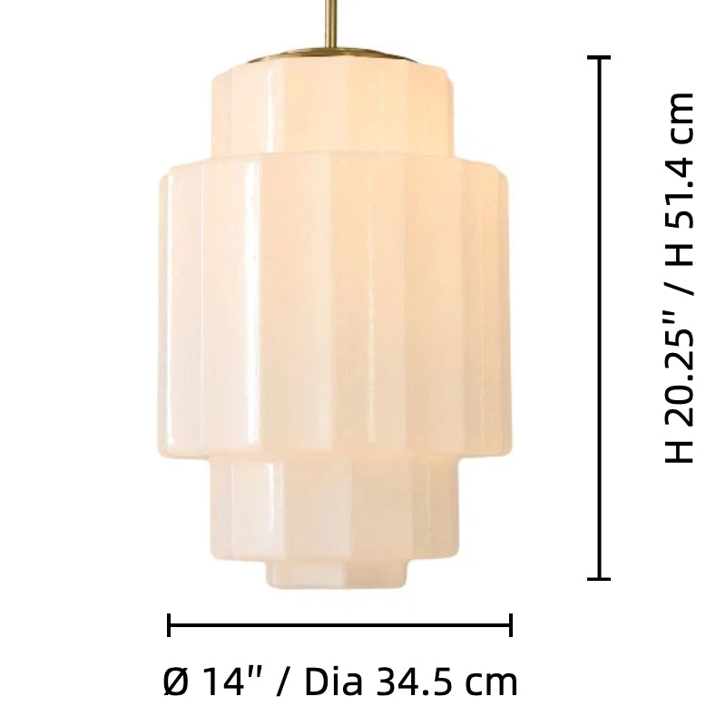Vexrona Glass Pendant Lamp - Elegant Adjustable Metal Hanging Rod for Living Room and Bar