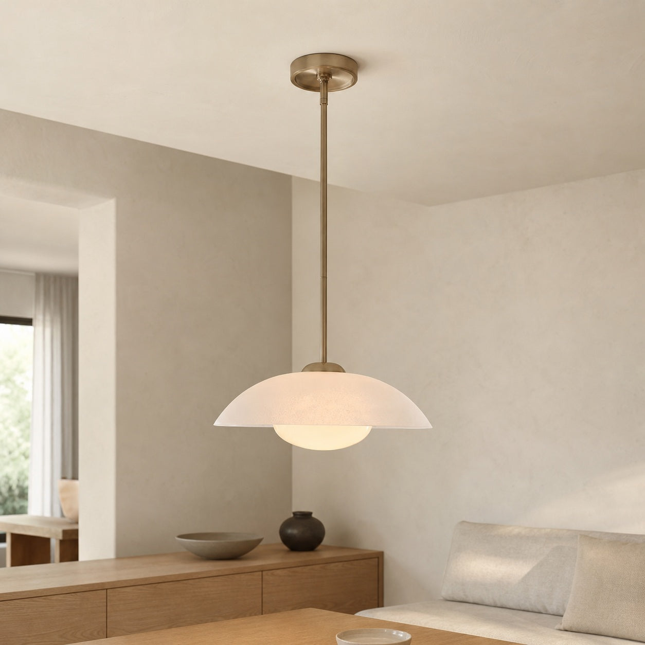 Elorina Pendant Light - Perforated Metal Shade, Champagne Bronze