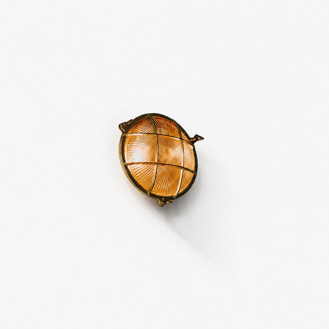 Ivoran Bulkhead Wall Sconce - Brass Caged Glass Vintage Industrial Light for Outdoor and Bathroom