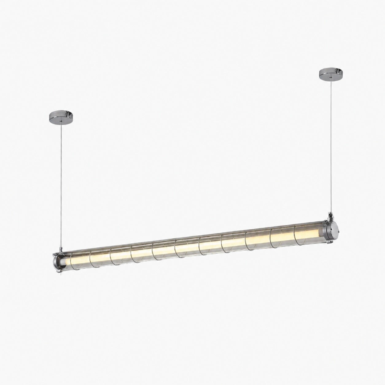 Modern Acrylic Linear LED Chandelier in Black or Silver
