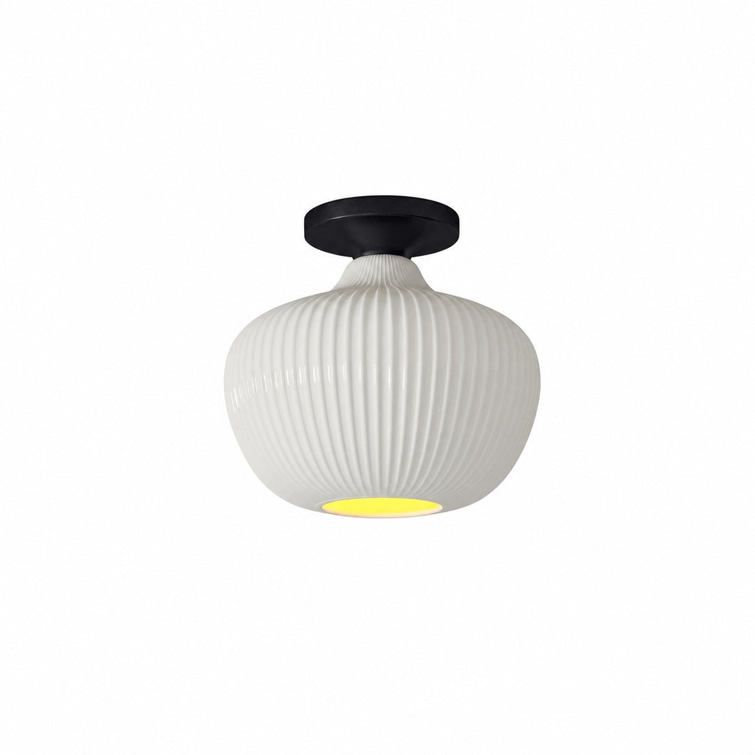 Rivrona Glass Flush Mount Ceiling Light - Modern Champagne Globe Design