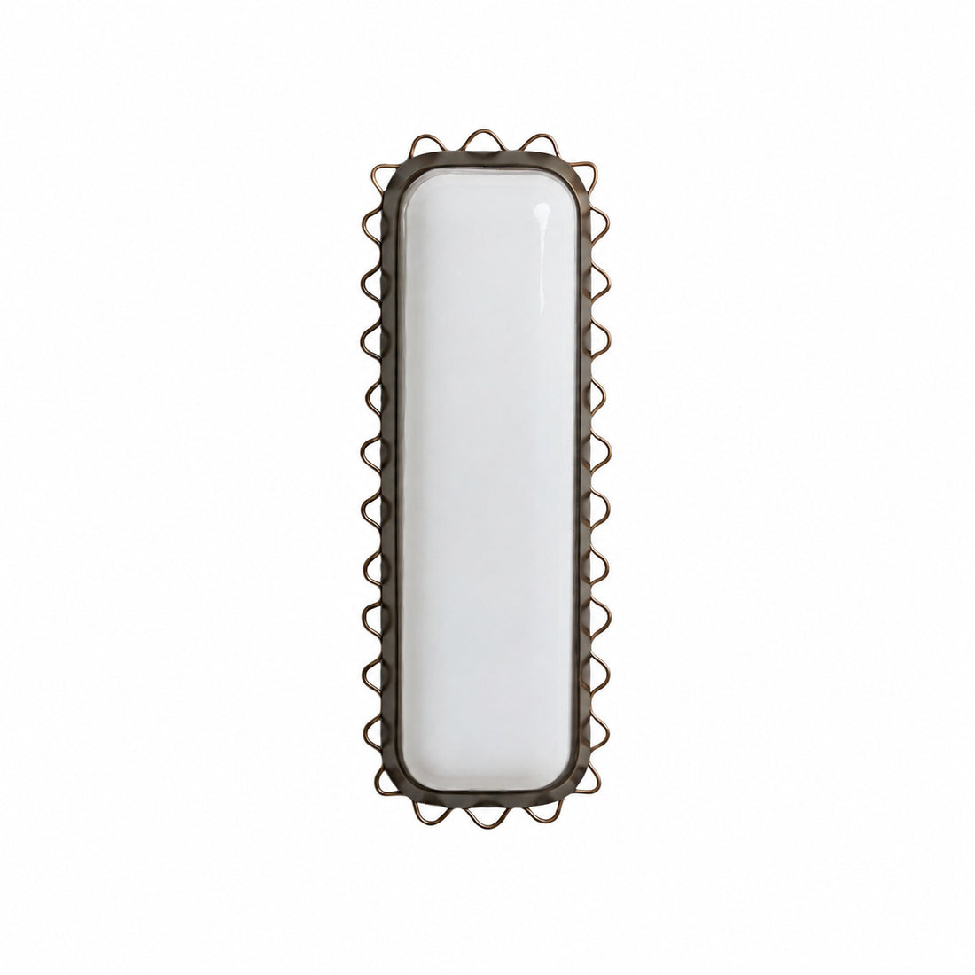 Glowvera Wall Sconce - Wavy Metal Frame Design Modern Glass-Shade Sconce for Hallway