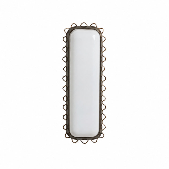 Glowvera Wall Sconce - Wavy Metal Frame Design Modern Glass-Shade Sconce for Hallway