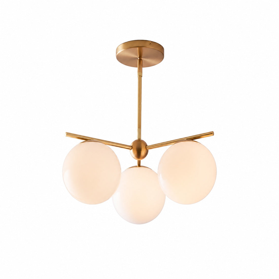 Alessora Brass Milk Glass Chandeliers- Great for Covered Outdoor Areas