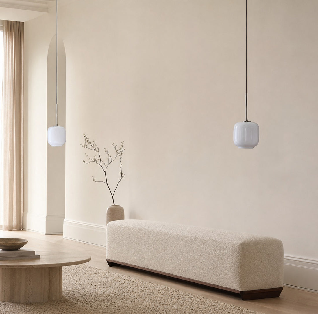 Lumivelle Pebble Pendant Light - Adjustable Glass Shade - Modern Lighting