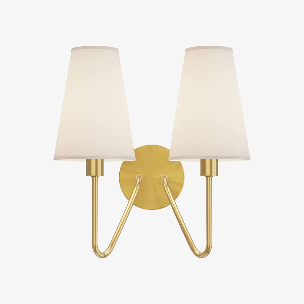 Arcuma Vintage Inspired Metal Wall Sconce - Handcrafted Fabric Shade for Bedroom