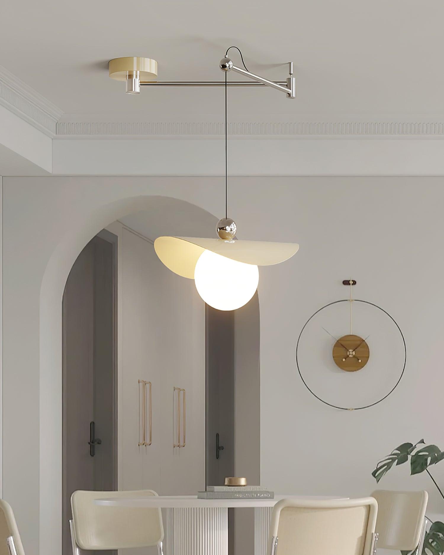 Simple Adjustable Metal Swing Arm Pendant Lamp