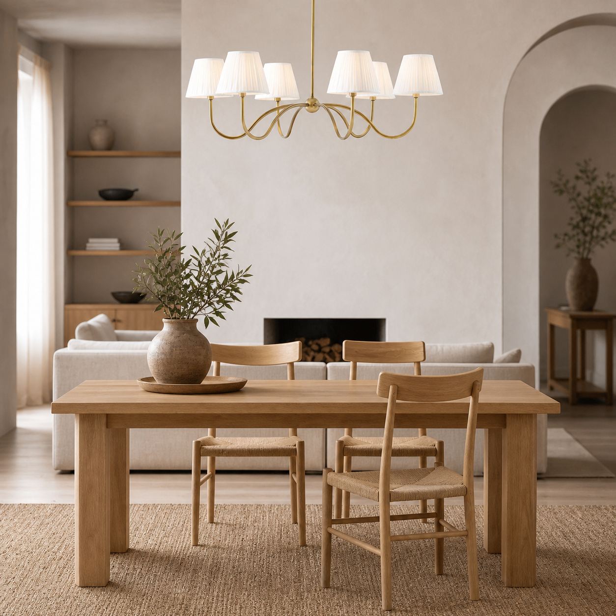 Luvora Modern Multi-Head Pleated Shade Chandelier - Stylish Fabric Ceiling Fixture