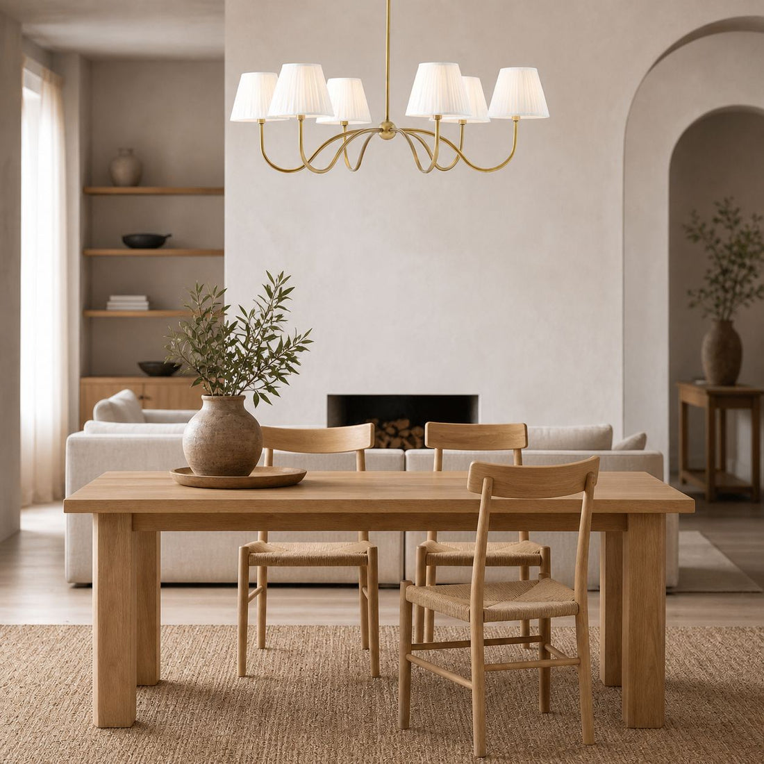Luvora Modern Multi-Head Pleated Shade Chandelier - Stylish Fabric Ceiling Fixture