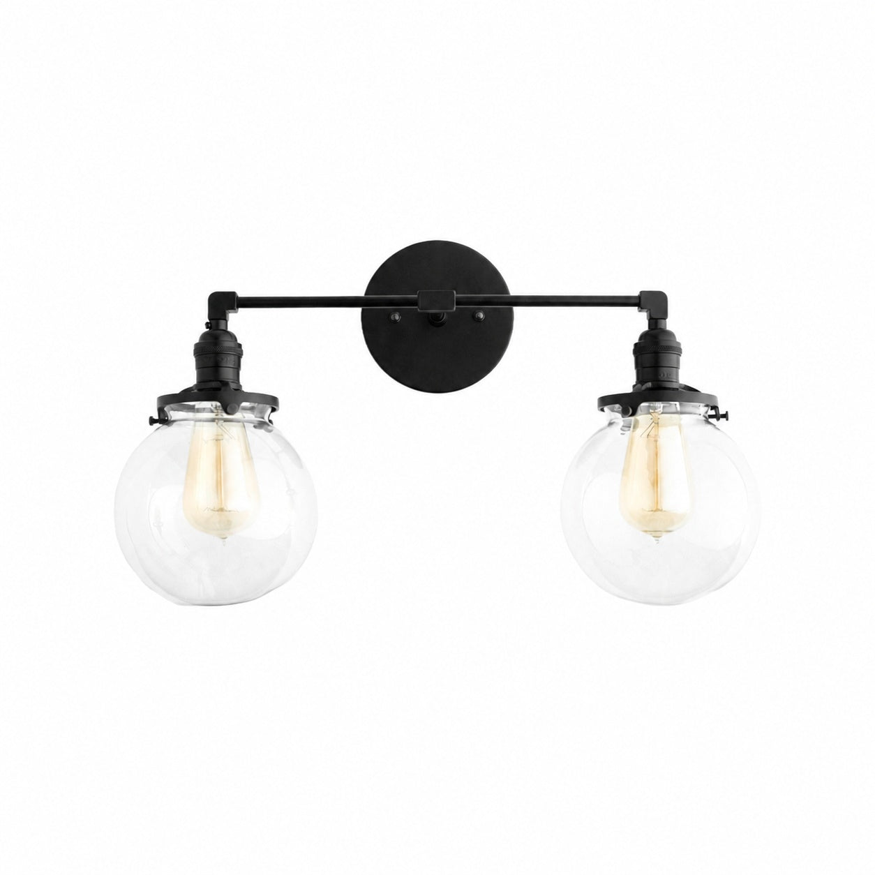 Lumio Globe Glass Globe Vanity Light - Modern Two Light Bathroom Sconce