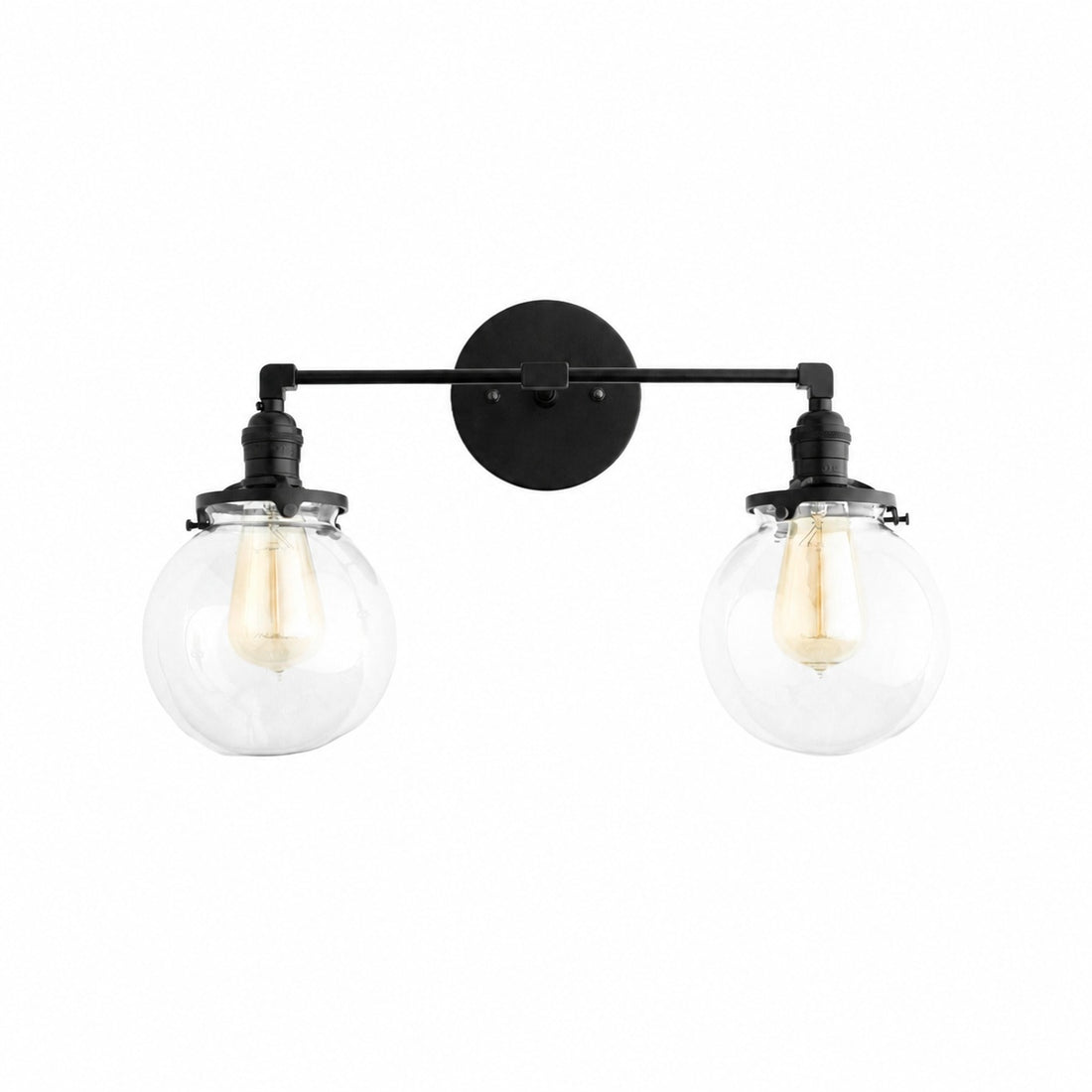 Lumio Globe Glass Globe Vanity Light - Modern Two Light Bathroom Sconce