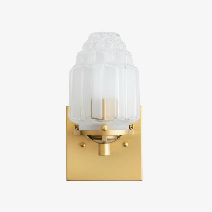 Tierlux Glass Art Deco Wall Sconce - Glass Frosted Globes with Skyscraper Globe