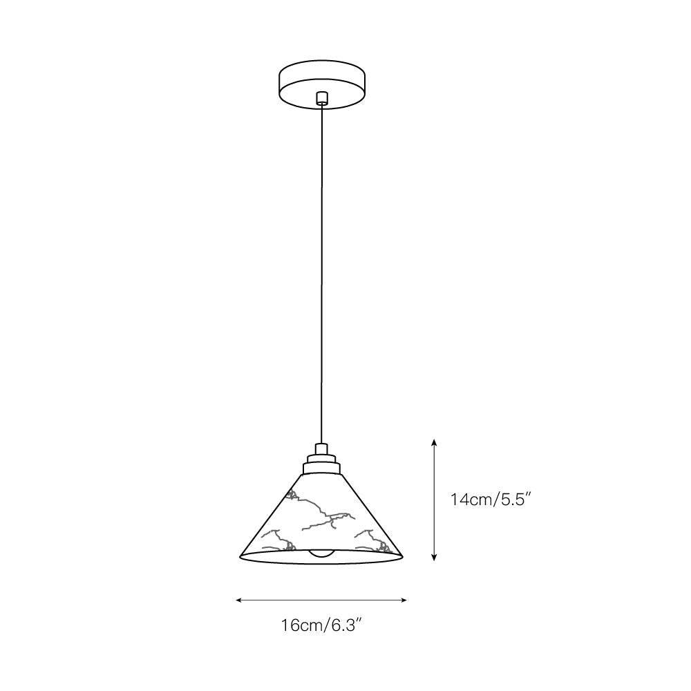 Conical Brass Alabaster Pendant Lamp