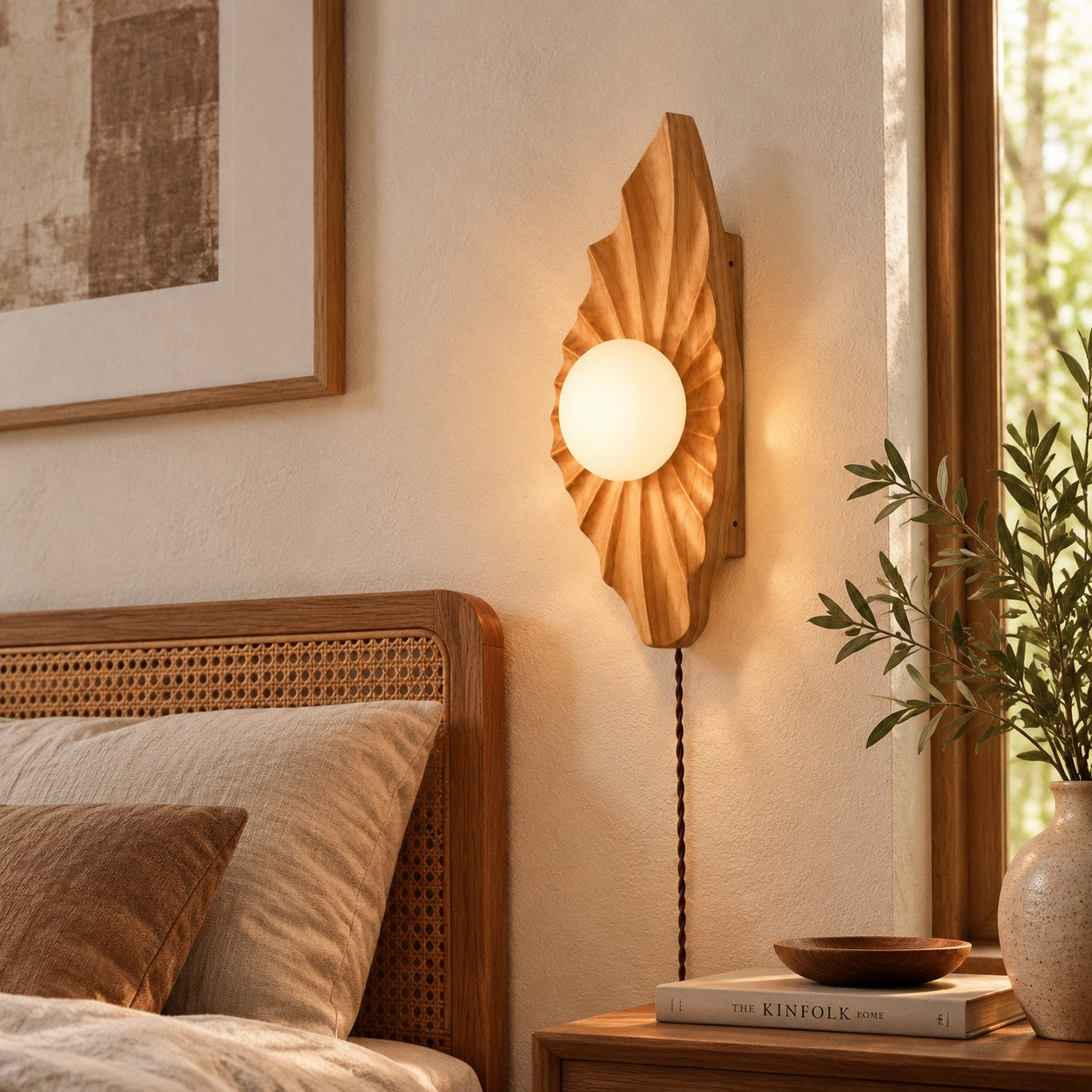 Natural Wood Wabi-Sabi Wall Lamp