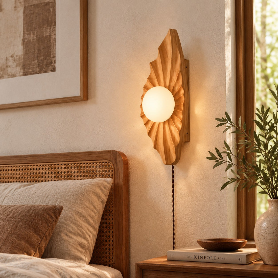 Natural Wood Wabi-Sabi Wall Lamp