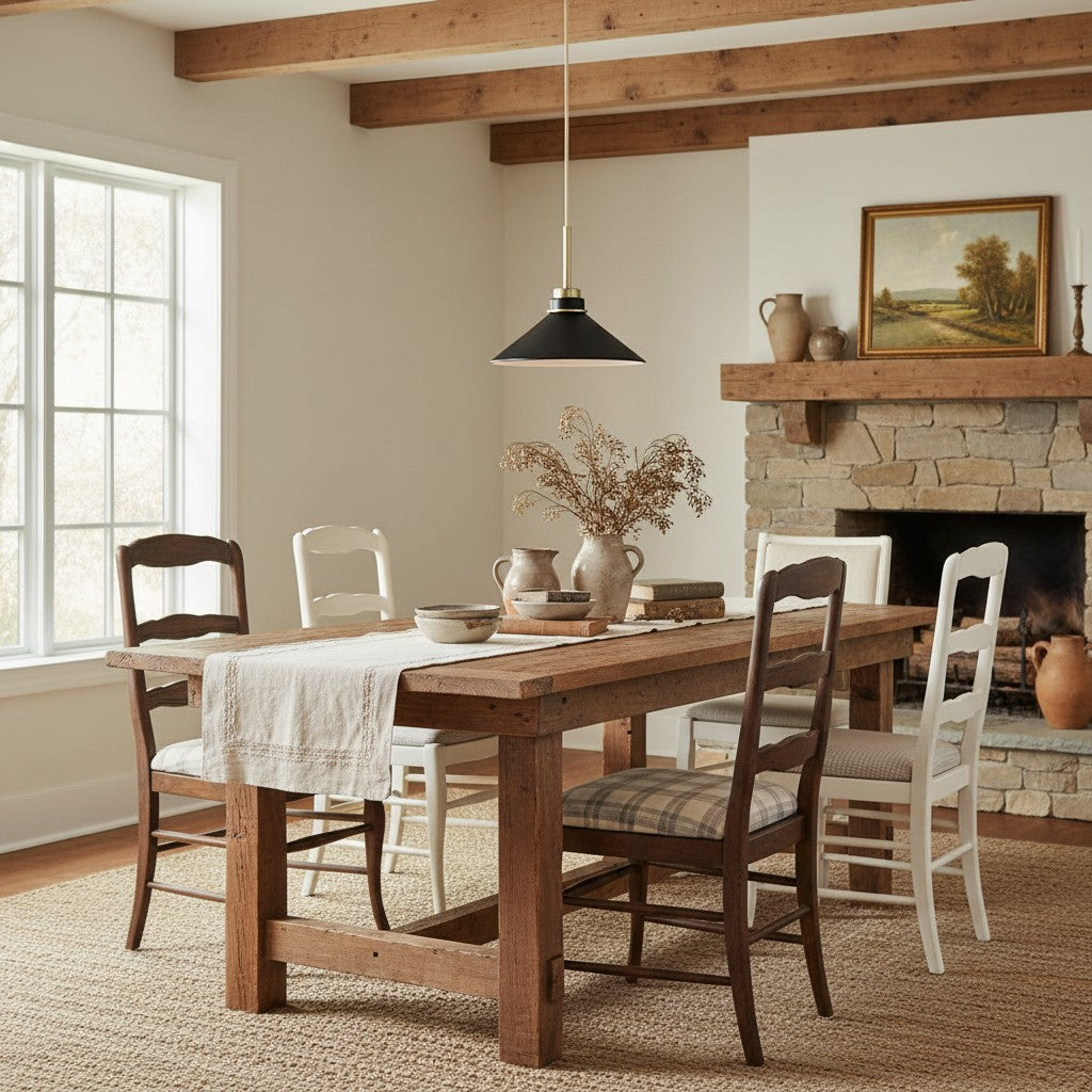 Aurenza Modern Farmhouse Pendant Light - Adjustable Shade for Warm Ambiance