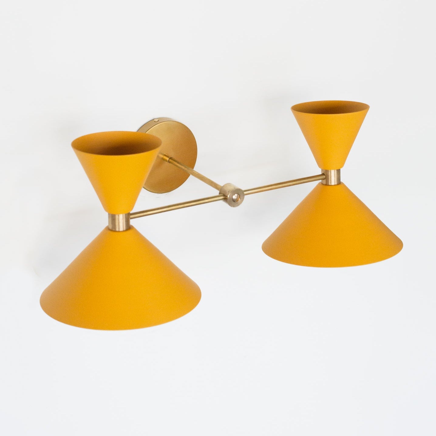 Double Cone Wall Sconce Light - Brass Finish Hourglass Style for Home