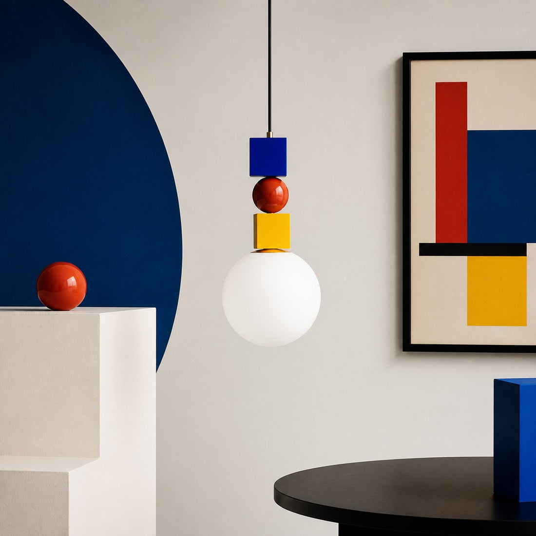 Luma Multicolor pendant light in a modern gallery interior