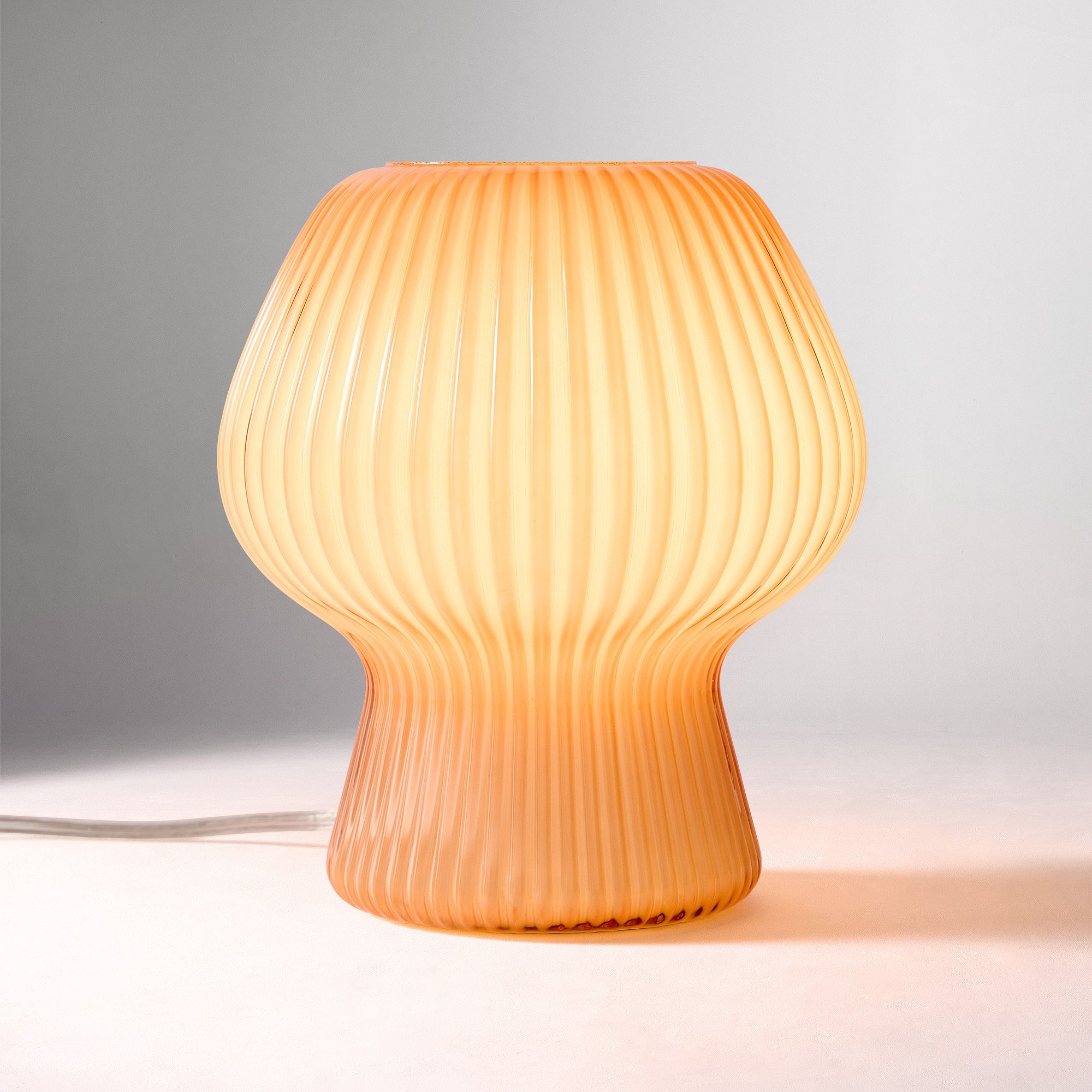Novarise Ribbed Glass Table Lamp – Textured Glass Accent Lighting