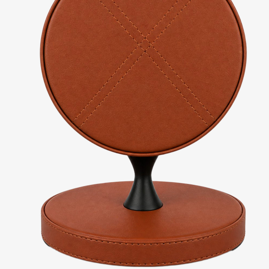 Leather-wrapped base and stitching detail