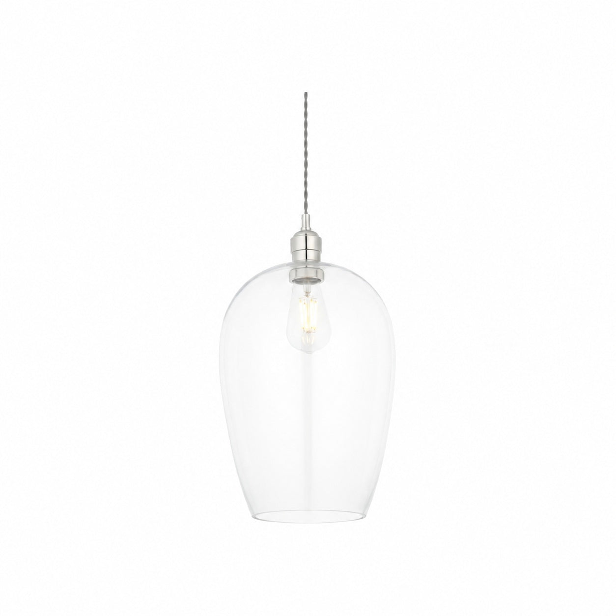 Clarione Height-Adjustable Glass Pendant Light - Classic Art Deco Light