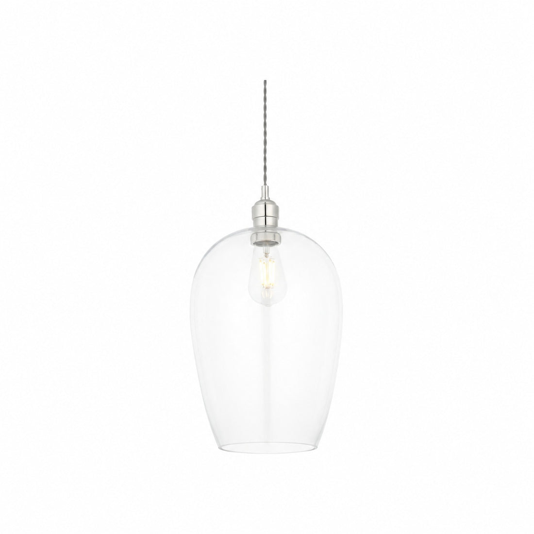 Clarione Height-Adjustable Glass Pendant Light - Classic Art Deco Light