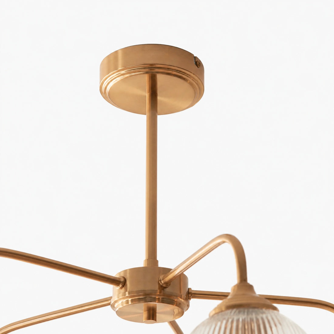 Brazara Multi-Light Glass Shade Pendant Lamp – Curved Metal Arms for Modern Homes