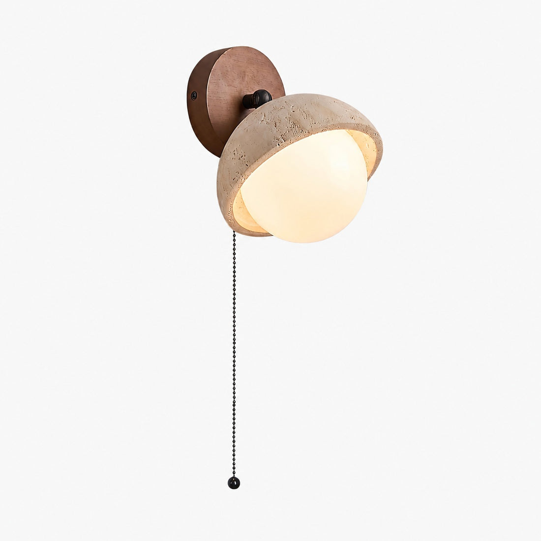 Modern Travertine Wall Lamp – Minimalist Stone Sconce for Bedroom Living Room Hallway