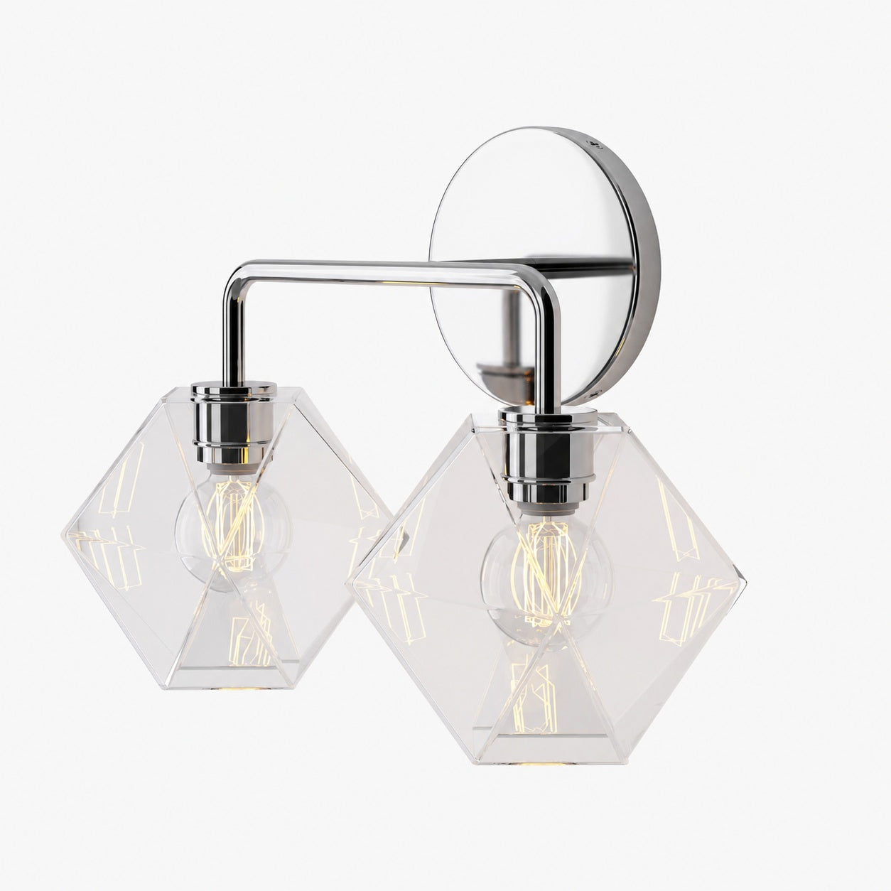 Talvior Geometric Modern Bathroom Sconce - Faceted Shade Light in Luxe Finishes