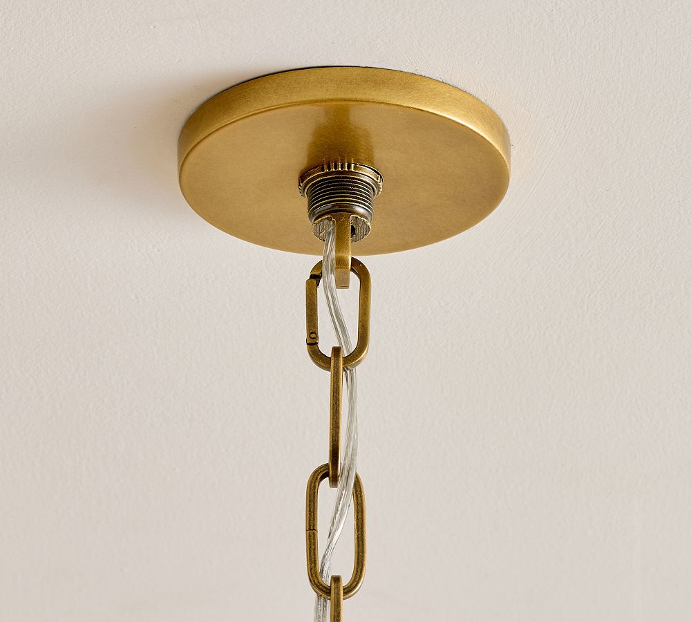 Dumora Iron Linen Drum Pendant - Vintage Brass Hanging Ceiling Light
