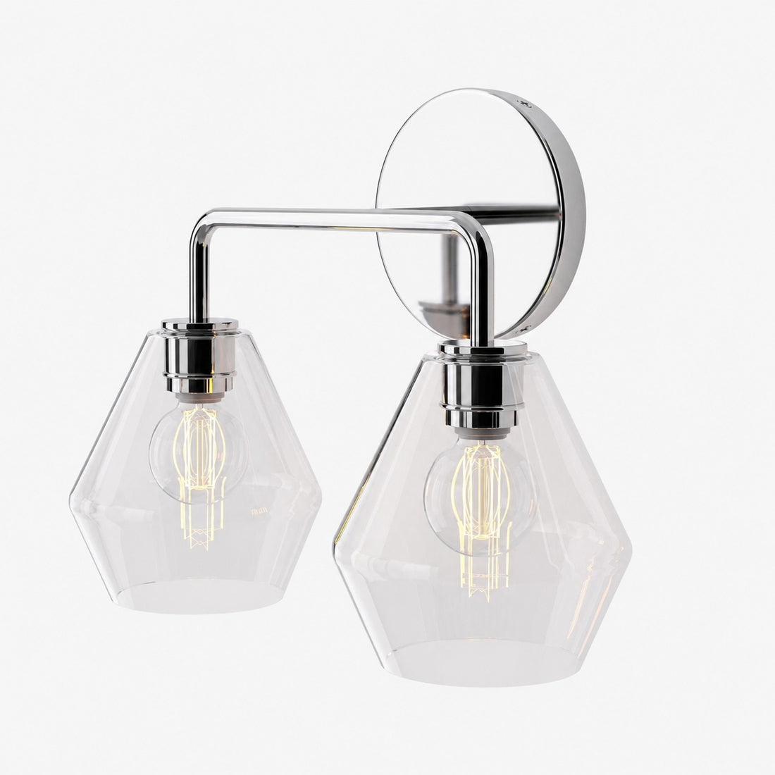 Merin Multi Head Dressing Table Wall Lamp - Metal And Glass Sculptural Lamp