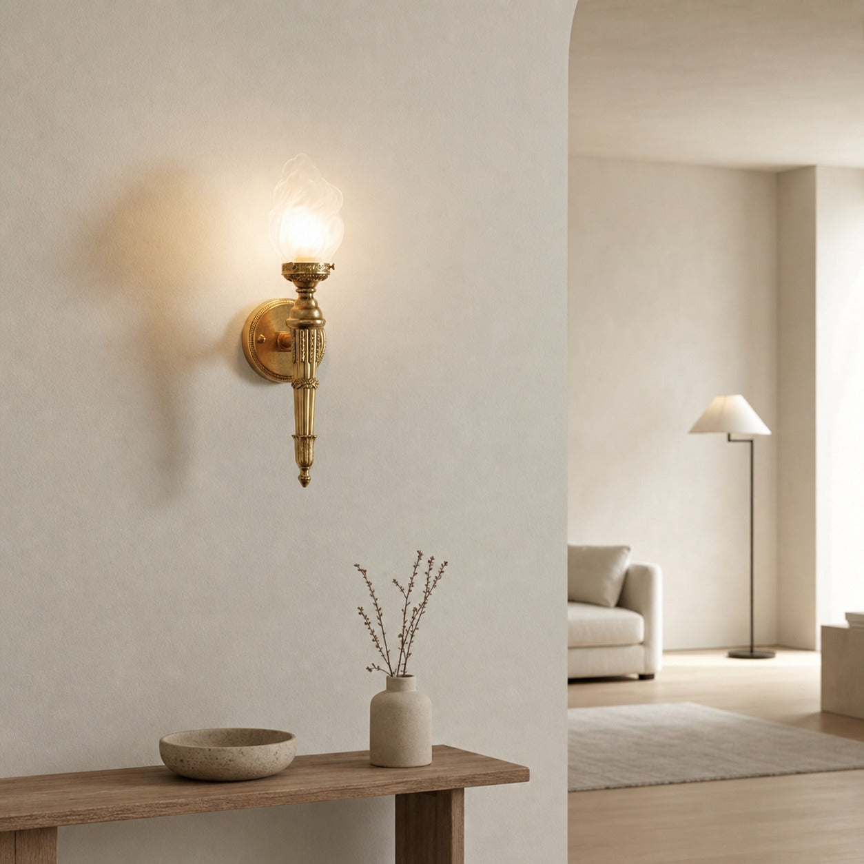 Modern Alabaster Wall Lamp – French Elegant Sconce for Bedroom Living Room Hallway