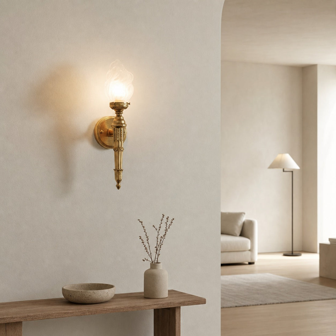 Modern Alabaster Wall Lamp – French Elegant Sconce for Bedroom Living Room Hallway