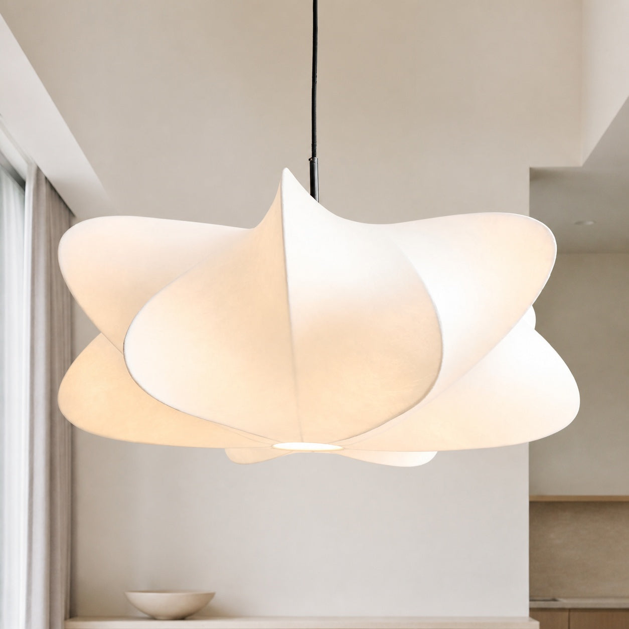 Havion Cocoon Pendant Lamp - Minimalist Polymer Shade with Adjustable Hanging