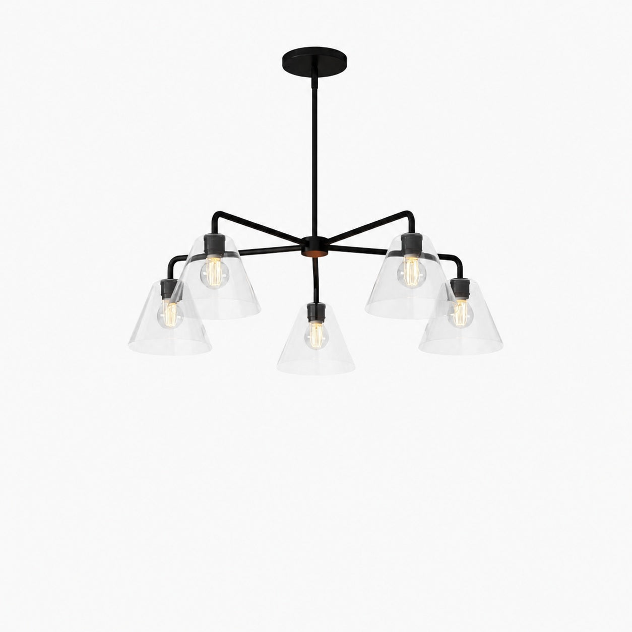 Conica Sculptural 5-Light Cone Chandelier - Modern Glass Lighting for Home