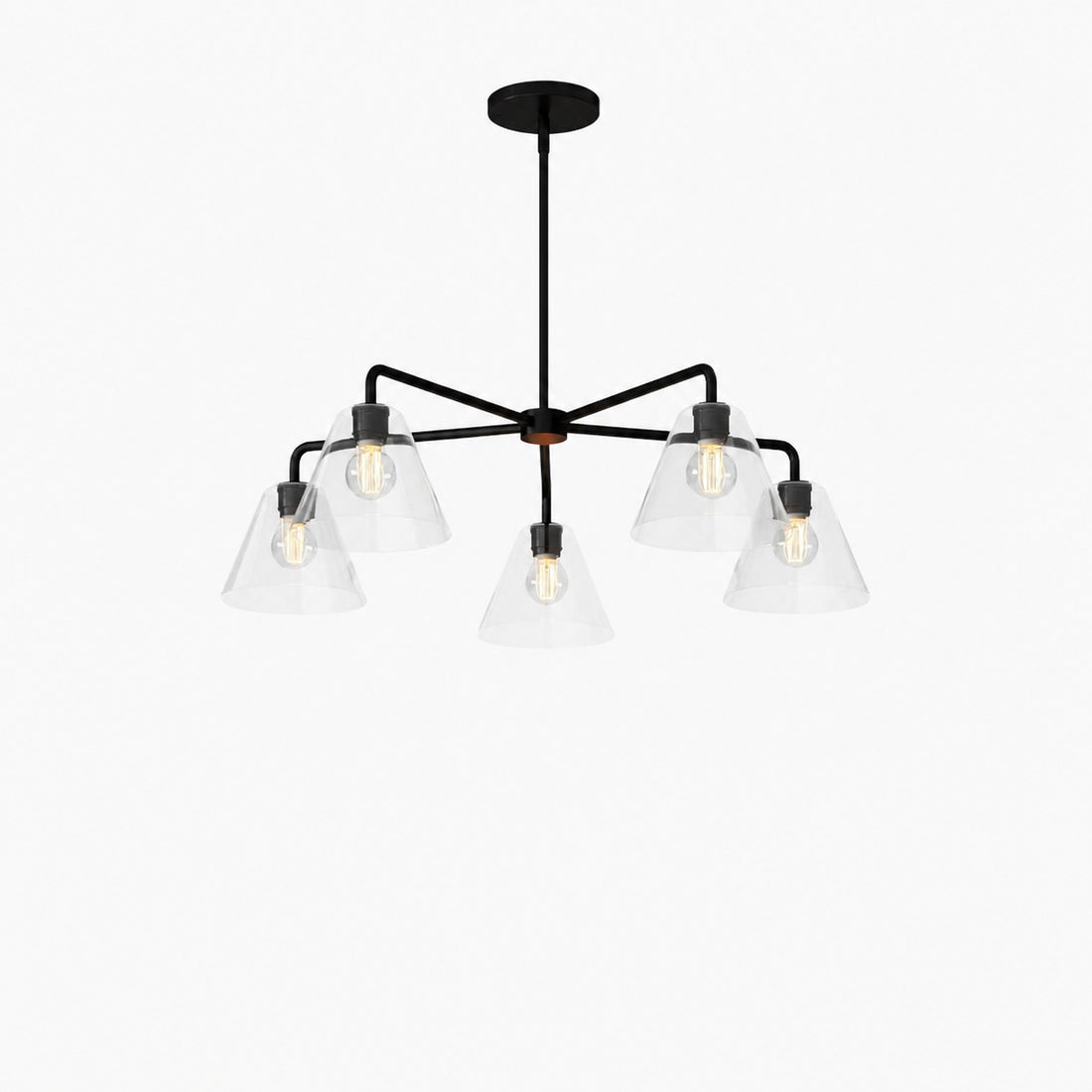 Conica Sculptural 5-Light Cone Chandelier - Modern Glass Lighting for Home
